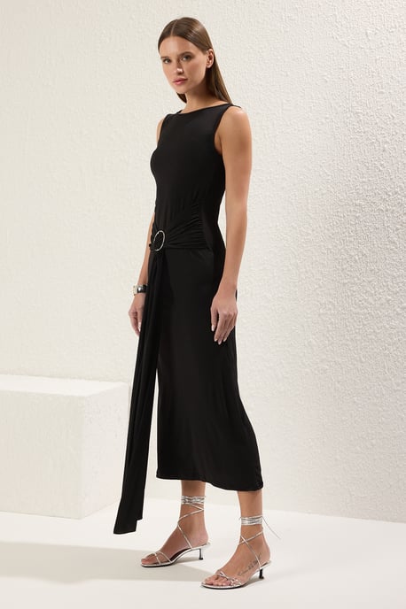 Ärmelloses, gerades, tailliertes Midi-Kleid für Damen, lässig/alltagstauglich - Image 4