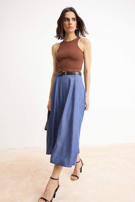 Damen Midi-Kleid, ärmellos, flach, A-Linie, für Tag und Nacht - Image 1