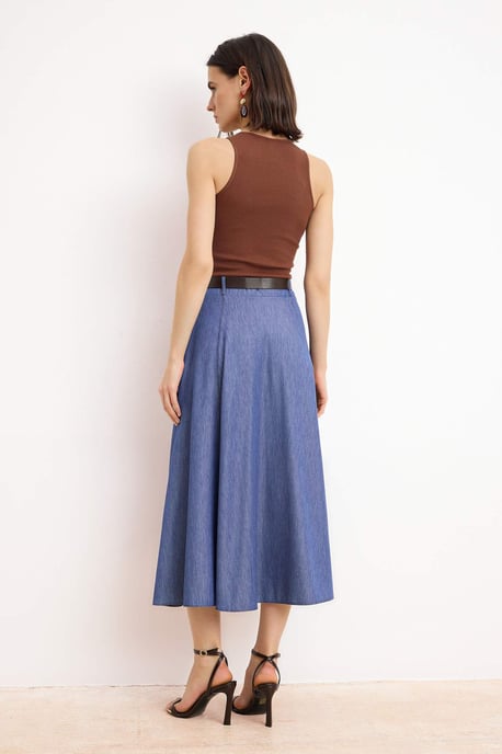 Damen Midi-Kleid, ärmellos, flach, A-Linie, für Tag und Nacht - Image 3
