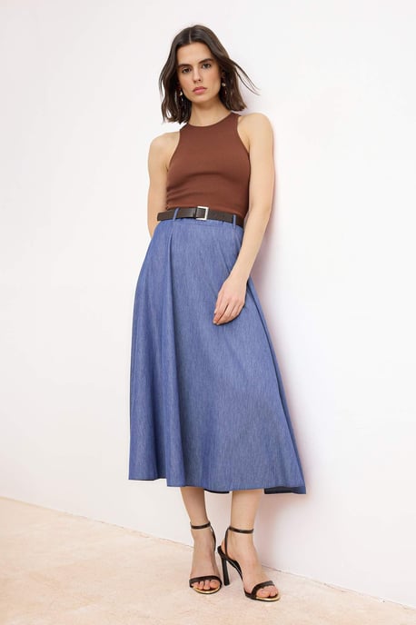 Damen Midi-Kleid, ärmellos, flach, A-Linie, für Tag und Nacht - Image 4