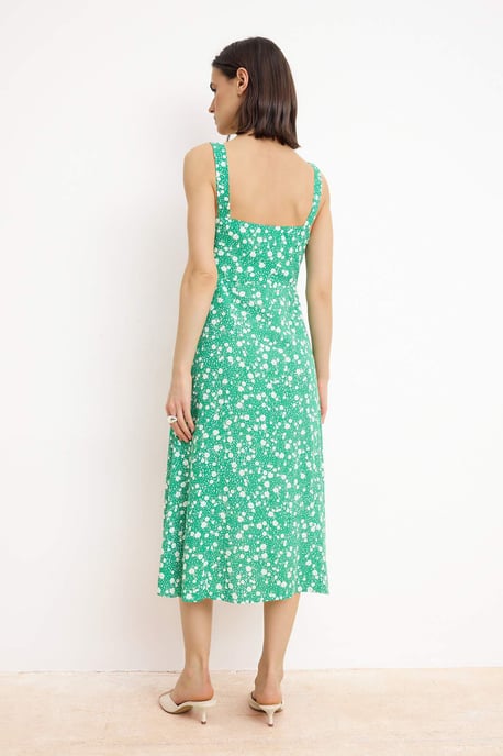 Ärmelloses A-Linien-Midikleid mit Blumenmuster für Damen - Image 3