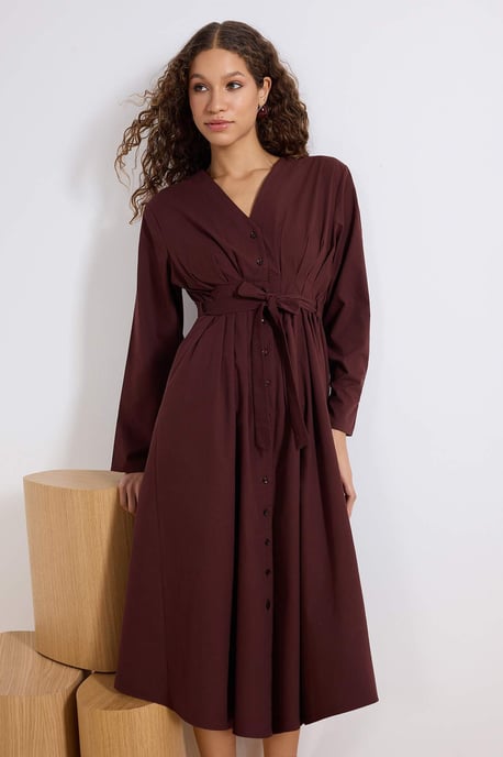 Damen-Midikleid in A-Linie, flach, lang, lässig/alltagstauglich - Image 4