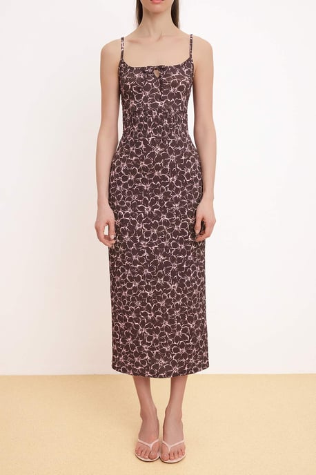 Damen-Midikleid mit Blumenmuster, ärmellos und figurbetont - Image 2