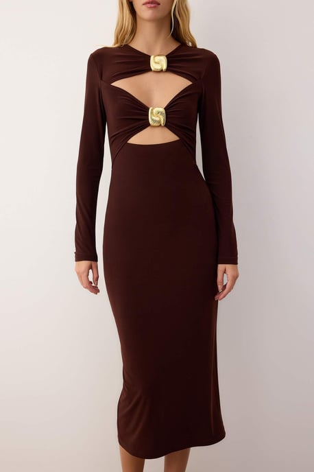 Flaches, mittellanges Cocktailkleid für Damen - Image 2