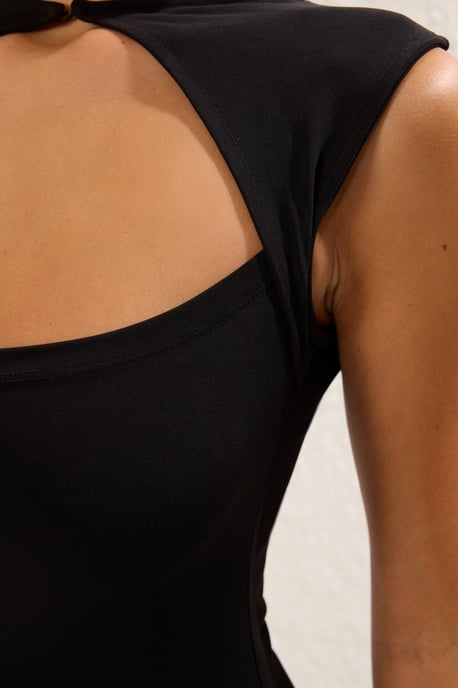 Schlichtes, ärmelloses, elegantes, figurbetontes Midi-Kleid für Damen/Abendkleid - Image 3
