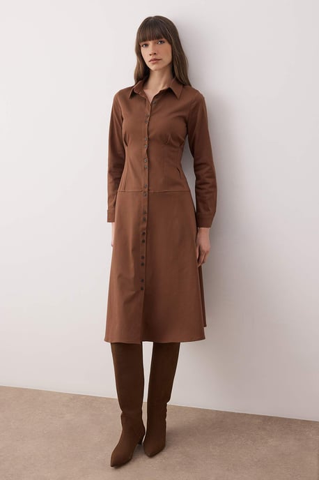 Gerades, mittellanges Hemdkleid für Damen, lässig/alltagstauglich - Image 2