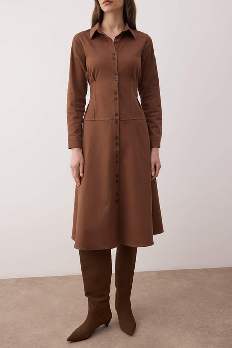 Gerades, mittellanges Hemdkleid für Damen, lässig/alltagstauglich - Image 3