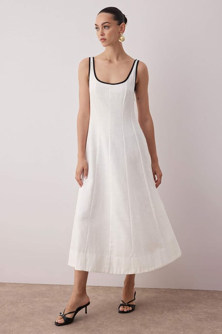 Ärmelloses, gerades Midi-Kleid für Damen, lässig/alltagstauglich - Image 1