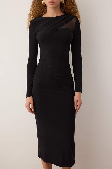 Unifarbenes, mittellanges Cocktailkleid für Damen - Image 2