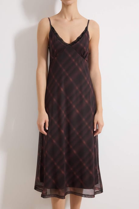 Damen-Maxikleid mit Karomuster, ärmellos, figurbetont, für Tag und Nacht - Image 2