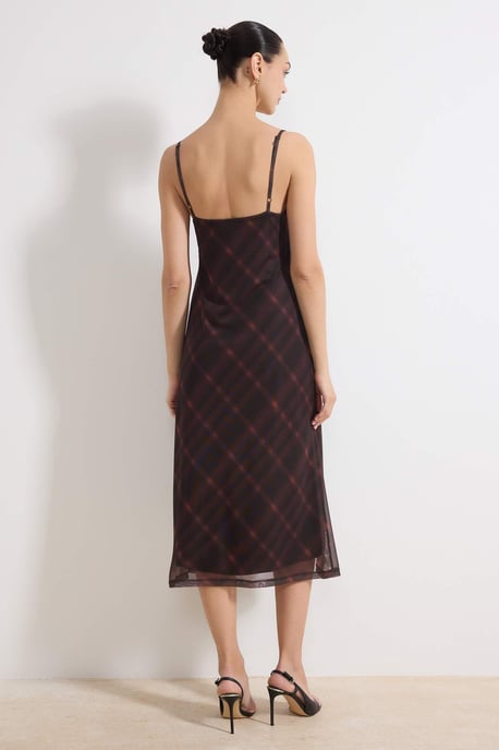 Damen-Maxikleid mit Karomuster, ärmellos, figurbetont, für Tag und Nacht - Image 3