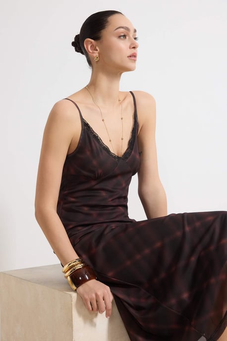 Damen-Maxikleid mit Karomuster, ärmellos, figurbetont, für Tag und Nacht - Image 4