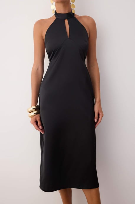 Damen Unifarbenes ärmelloses Midi-Cocktailkleid - Image 2