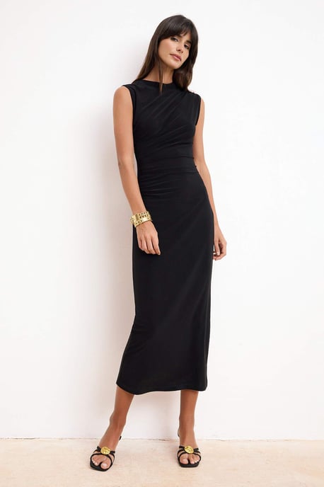 Damen-Midikleid, ärmellos, figurbetont, flach - Image 4