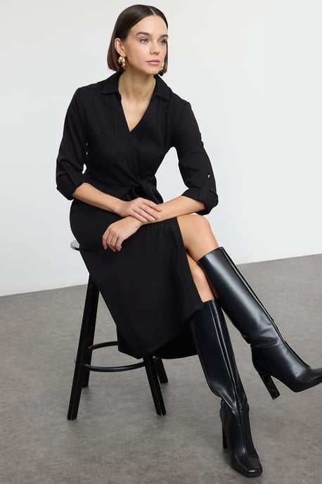 Damen-Midikleid, lang, gerade geschnitten, lässig/alltagstauglich - Image 4