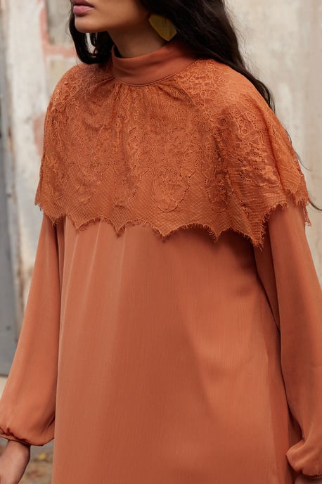 Turkishsouq Gerades Maxi-Hijab-Kleid, lang, stilvoll/abendlich - Braun - Image 3