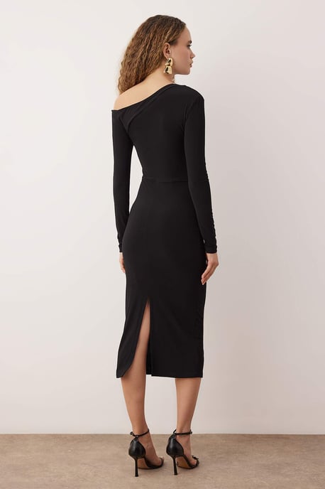 Unifarbenes, mittellanges Cocktailkleid für Damen - Image 3