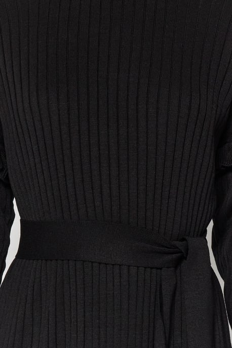 Langes, einfarbiges, lässiges, modisches Kleid für Damen in normaler Passform - Image 3