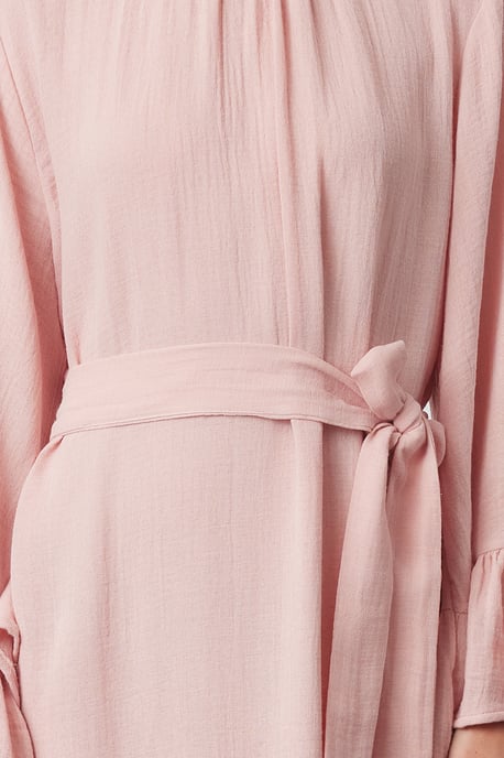 Rosa, einfarbiges Maxikleid für Damen, lang, lässig, bequem und modisch - Image 3