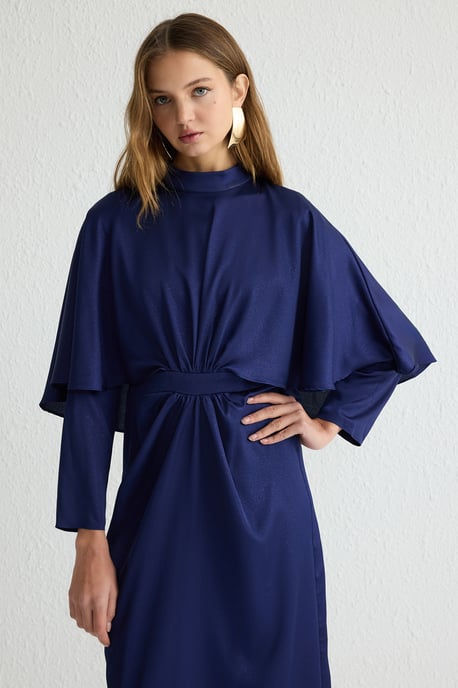 Damen marineblaue, schlichte lange, lässige, normale, dezente Abendkleider - Image 3