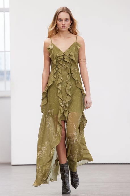 Damen-Abendkleid mit Blumenmuster, langen Spaghettiträgern, figurbetont, perfekt für Abschlussball oder Abiball - Image 1