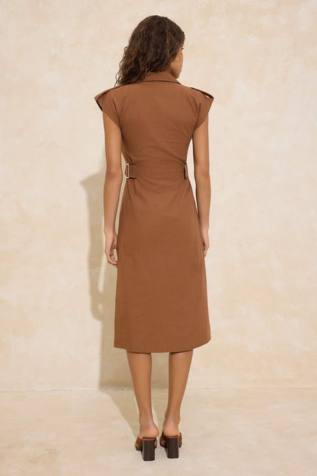Ärmelloses, flaches Midi-Hemdkleid für Damen, lässig/alltagstauglich - Image 3