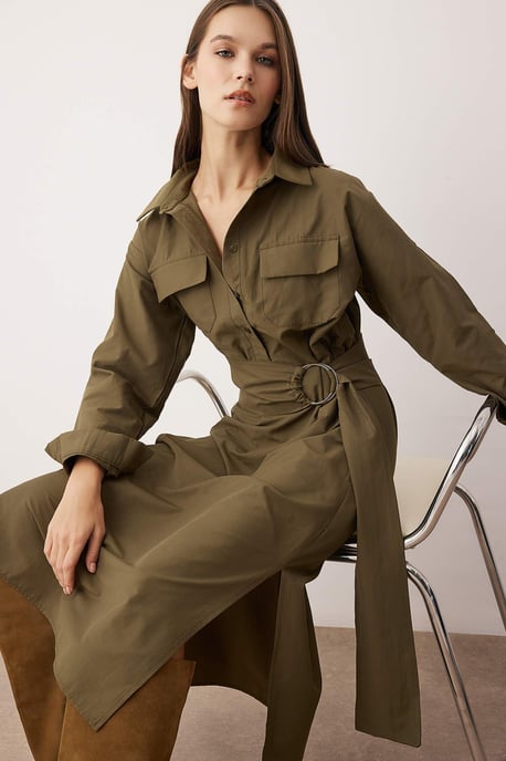 Damen-Midikleid, lang, lässig/A-Linien-Kleid - Image 4