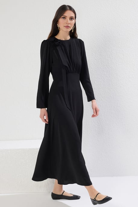 Langes, gerades, figurbetontes Hijab-Kleid für Damen, lässig/alltagstauglich - Image 1