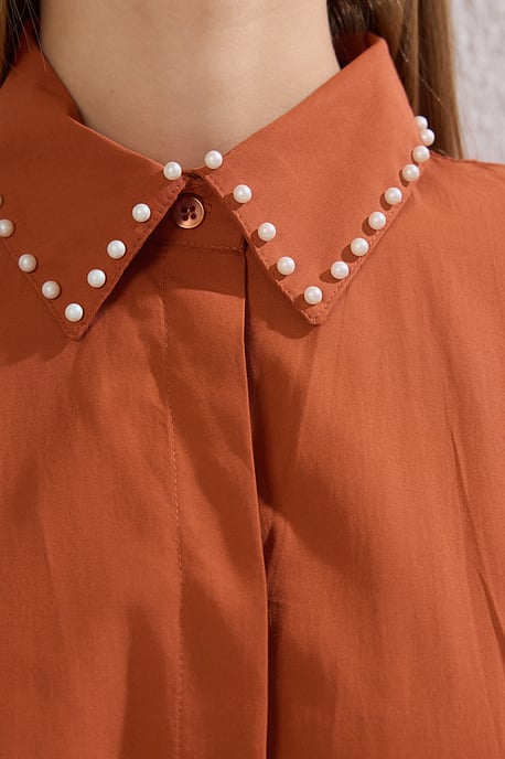Braunes, gerades, langes, lässiges/alltagstaugliches Hijab-Kleid für Damen - Image 2