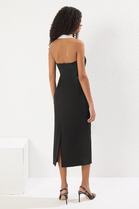 Sehr farbenfrohes, gerades, wadenlanges, elegantes und figurbetontes Abendkleid für Damen - Image 3