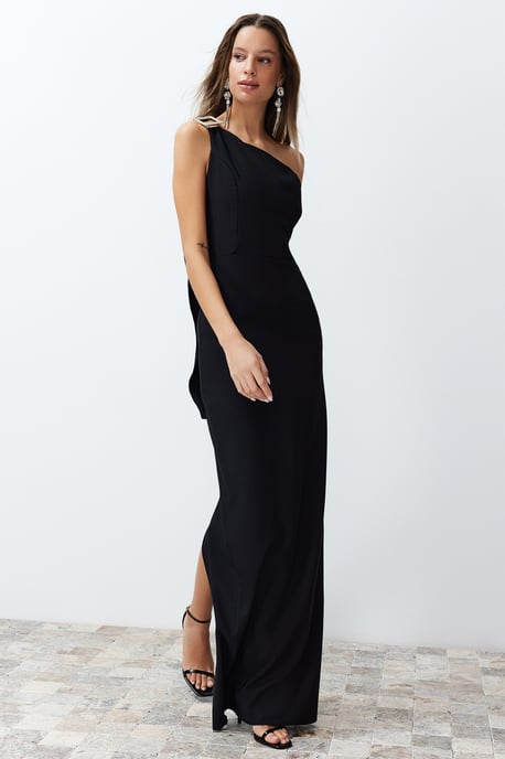 Langes, figurbetontes Cocktail-Abend- und Ballkleid für Damen, einfarbig - Image 2