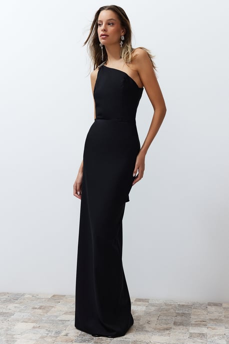Langes, figurbetontes Cocktail-Abend- und Ballkleid für Damen, einfarbig - Image 4