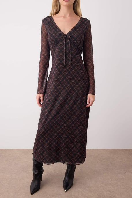 Sehr farbenfrohes, flaches, langes, lässiges/figurbetontes Maxikleid für Damen - Image 2