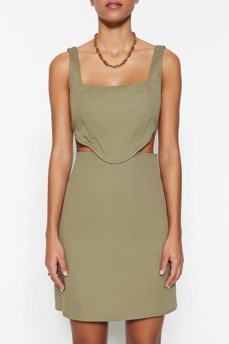 Unifarbene, ärmellose Mini-Abendkleider für Damen / Lässige Alltagskleider - Image 3