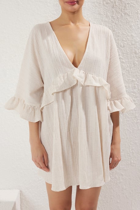 Langes, gerades, figurbetontes Mini-Strandkleid für Damen - Image 2