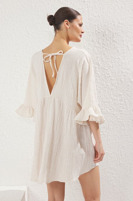 Langes, gerades, figurbetontes Mini-Strandkleid für Damen - Image 3