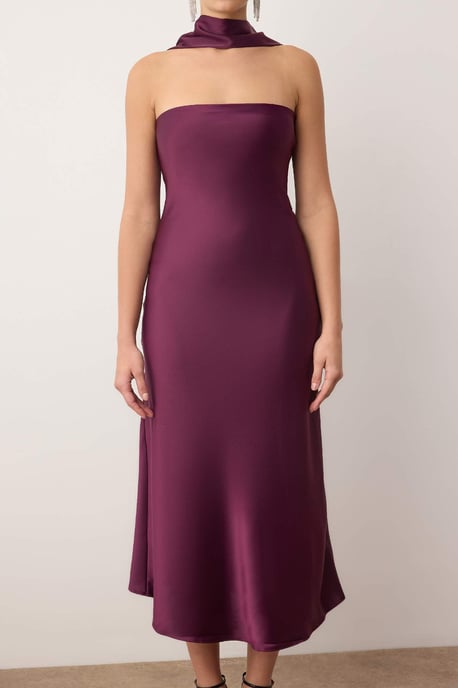 Lila, gerades, ärmelloses, elegantes Maxikleid für Damen/Abendkleid - Image 1