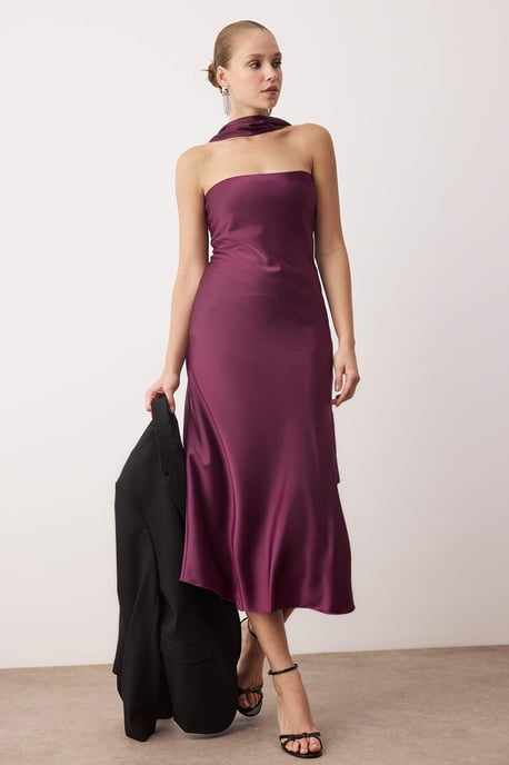 Lila, gerades, ärmelloses, elegantes Maxikleid für Damen/Abendkleid - Image 2