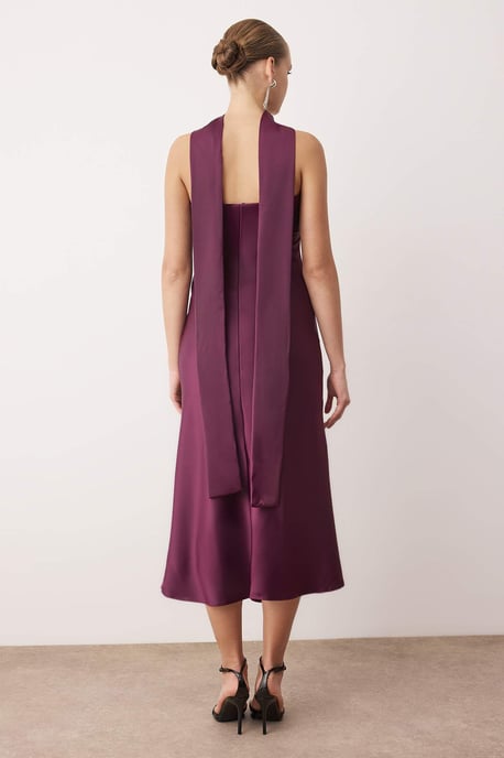 Lila, gerades, ärmelloses, elegantes Maxikleid für Damen/Abendkleid - Image 4
