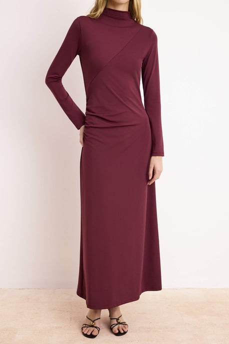 Lila, flaches, langes, schickes/figurbetontes Hijab-Kleid für Damen - Image 2