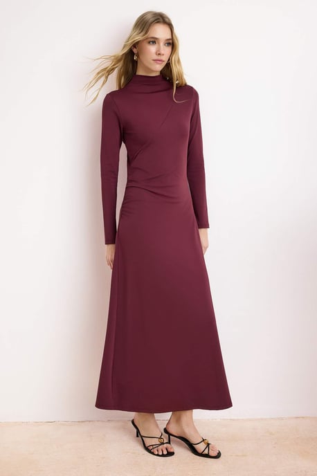 Lila, flaches, langes, schickes/figurbetontes Hijab-Kleid für Damen - Image 4