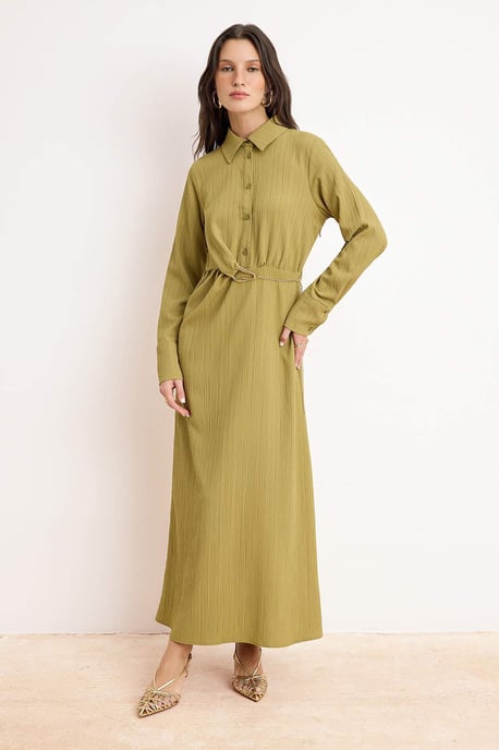 Langes, flaches Maxikleid für Damen, lässig/alltagstauglich, A-Linien-Schnitt, Hijab-Stil - Image 1