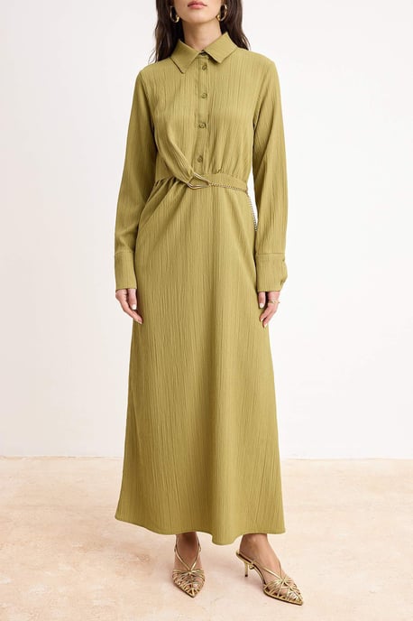 Langes, flaches Maxikleid für Damen, lässig/alltagstauglich, A-Linien-Schnitt, Hijab-Stil - Image 2
