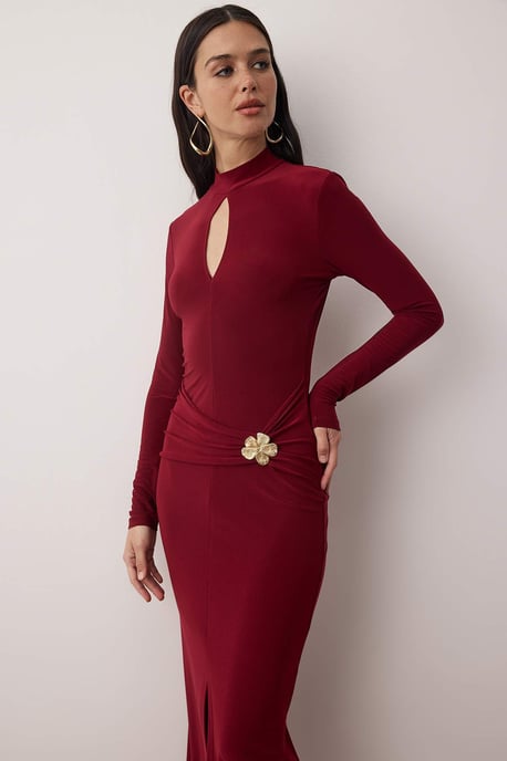 Elegantes, figurbetontes Maxikleid für Damen, gerade geschnitten, lang/perfekt für den Abend - Image 4
