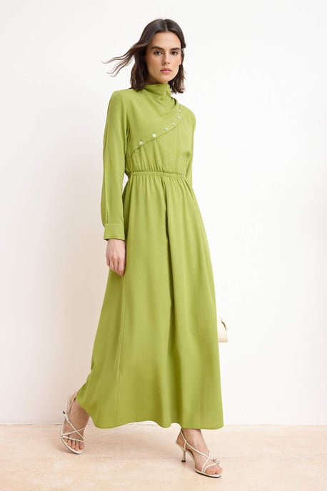 Langes, flaches Maxikleid für Damen, lässig/alltagstauglich, A-Linien-Schnitt, Hijab-Stil - Image 1