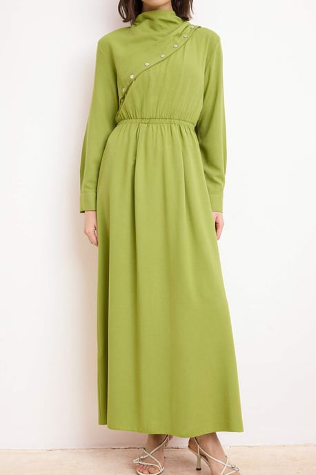 Langes, flaches Maxikleid für Damen, lässig/alltagstauglich, A-Linien-Schnitt, Hijab-Stil - Image 2