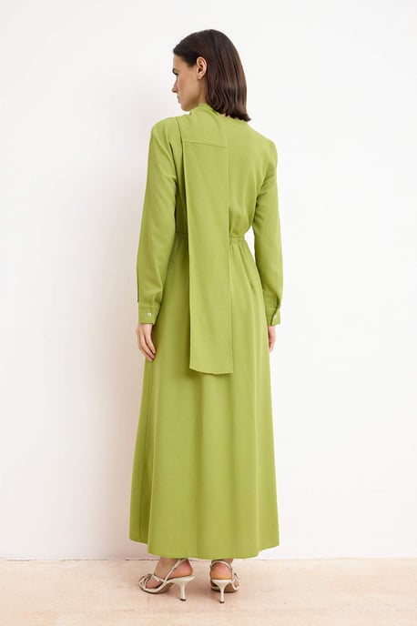 Langes, flaches Maxikleid für Damen, lässig/alltagstauglich, A-Linien-Schnitt, Hijab-Stil - Image 3