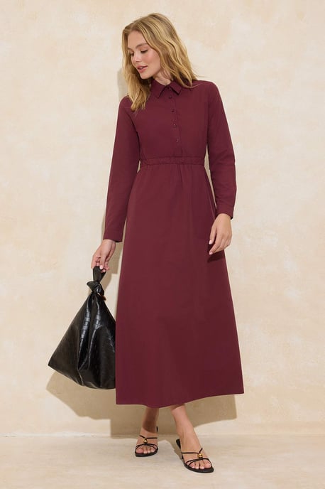 Langes, flaches Maxikleid für Damen, lässig/alltagstauglich, A-Linien-Schnitt, Hijab-Stil - Image 1