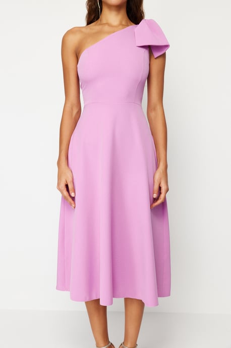 Damen Blau Unifarben Midi Ärmelloses Abiball Figurbetontes Kleid - Image 3