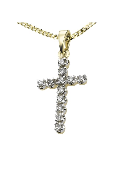 Diamonds by Ellen K. Halskette Gold 585 Kreuz mit 12x Diamant zus. 0,12ct. - Image 3